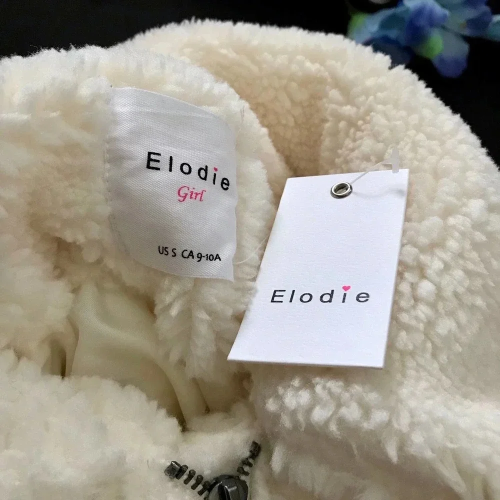 Elodie NWT Faux Shearling Spread Collar Jacket Girls Various